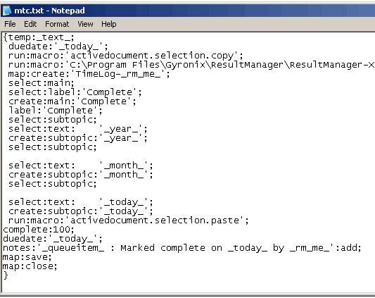 Example of GyroQ code in a text file